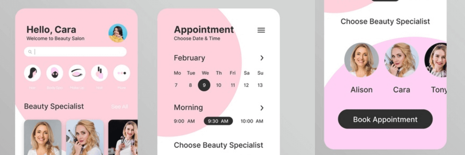 beauty salon appointment booking app